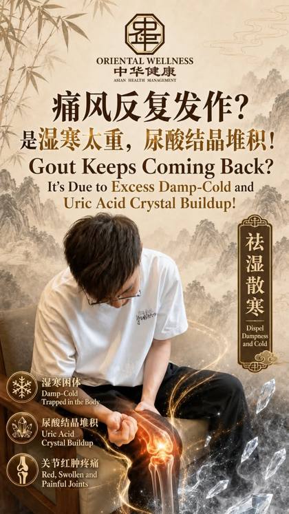 痛风反复发作？湿寒重·尿酸结晶堆积