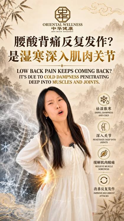 腰酸背痛反复发作？湿寒深入肌肉关节
